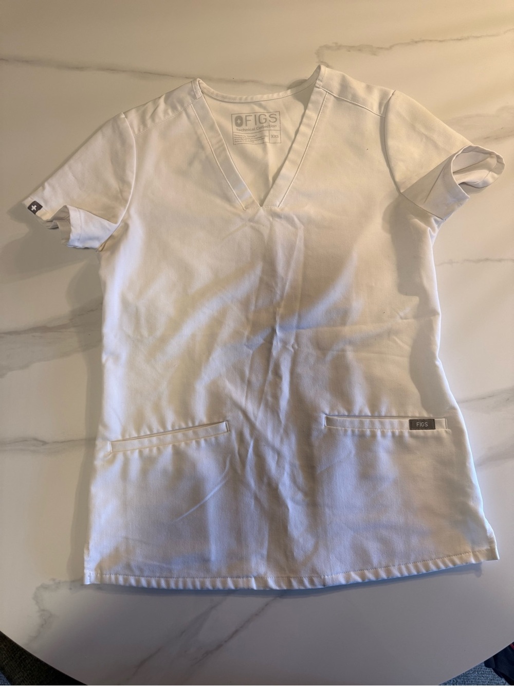 Figs Casma White Scrub Top - XXS
